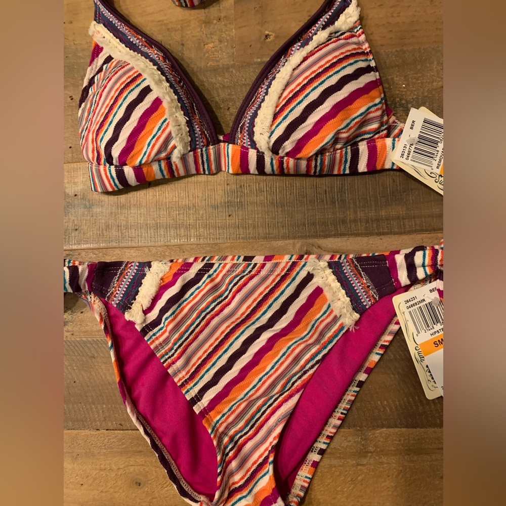 NWT! Lucky Brand Mumbai tie hipster bikini/Size Small - Picture 7 of 9